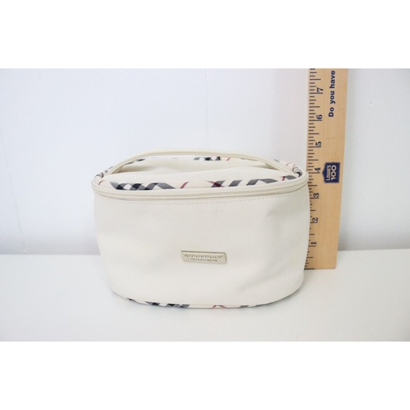Burberry Fragrance Makeup Bag White with Burberry signature pattern (flaws) - Picture 11 of 12